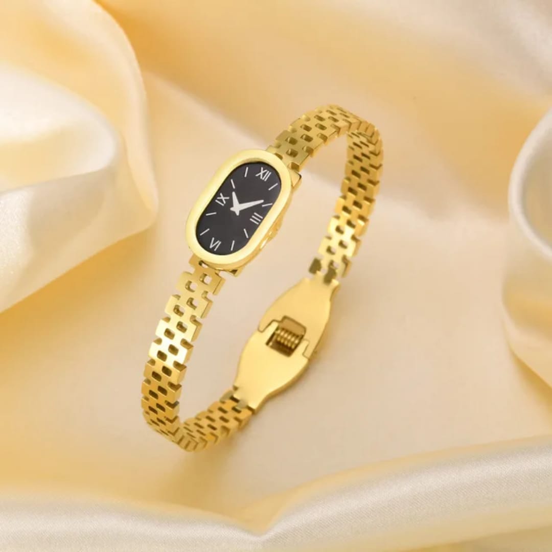 Snake Shape & Noir Watch Dial Handcuff