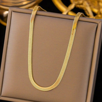 Snake Chain or Flat Liquid Gold Chain