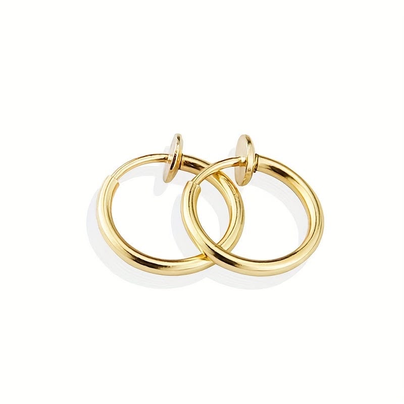 Pair Stailness Steel Spring Men's Earrings
