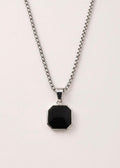Black Onyx Octagon Pendant Necklace