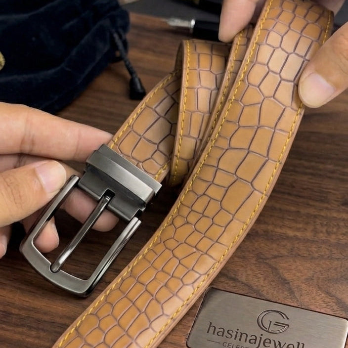 The Heritage Textured Leather Belt
