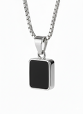 Rectangular Black Onyx Pendant Necklace