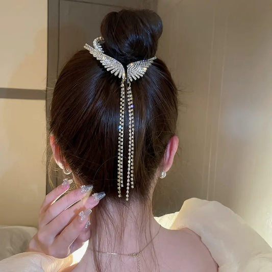 Angel Wings Crystal Hair Clip