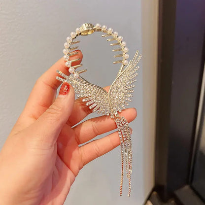 Angel Wings Crystal Hair Clip