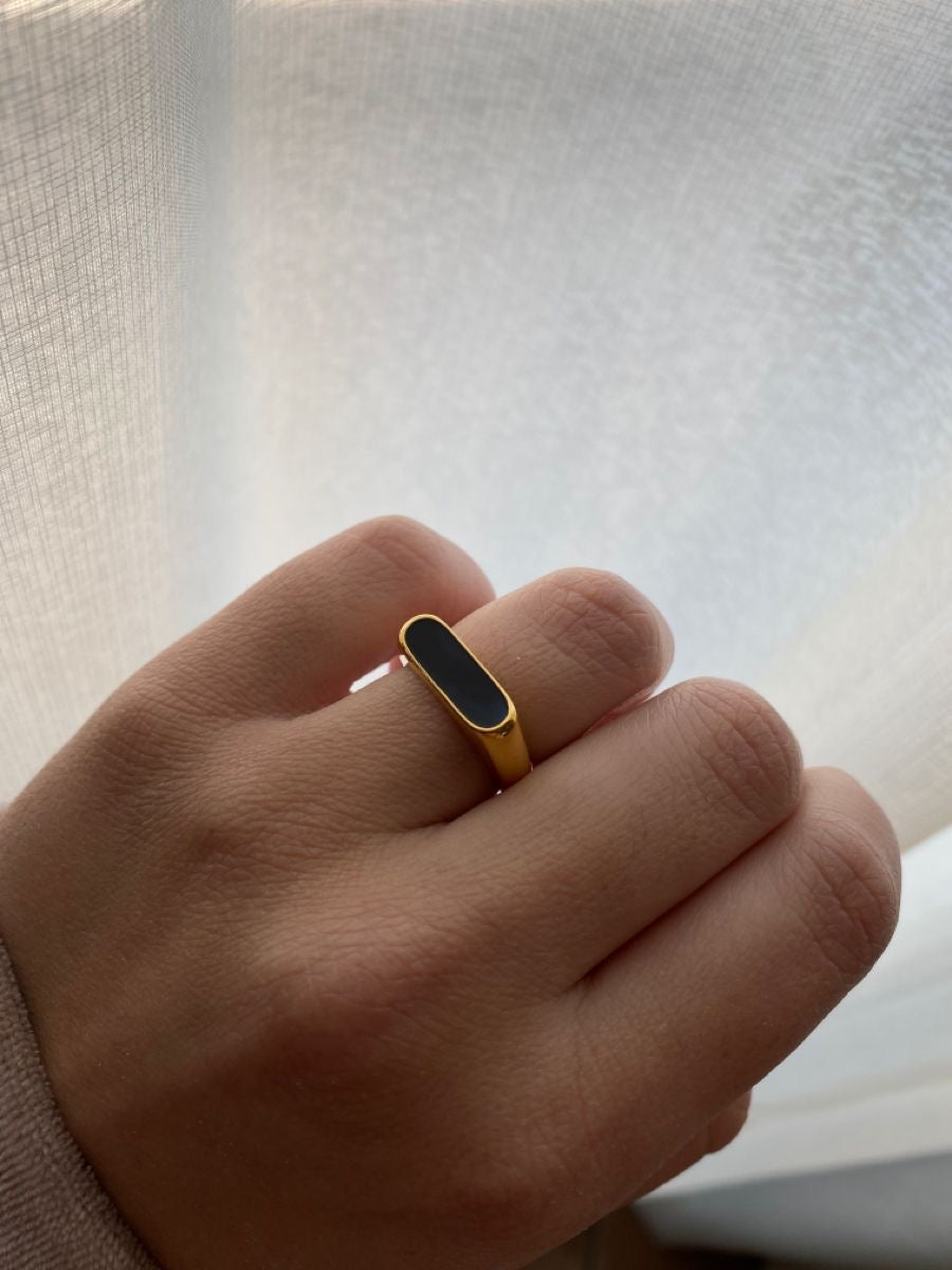 Minimal 24K Gold Plated  Epoxy Ring For Men/Women