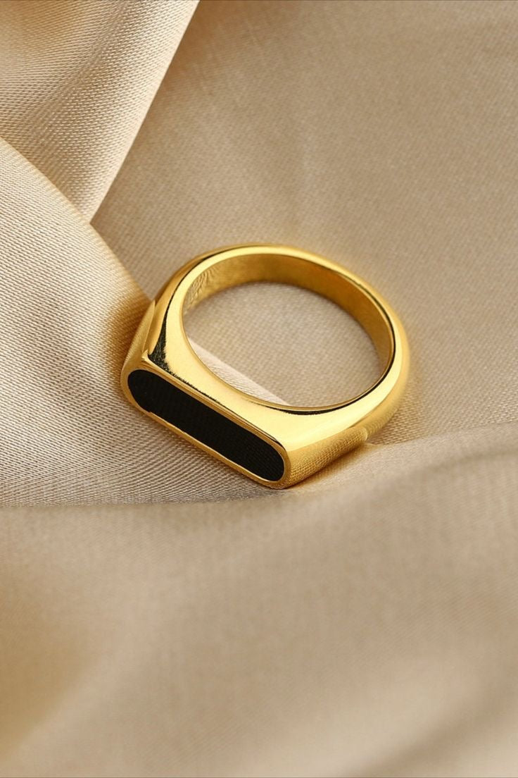 Minimal 24K Gold Plated  Epoxy Ring For Men/Women