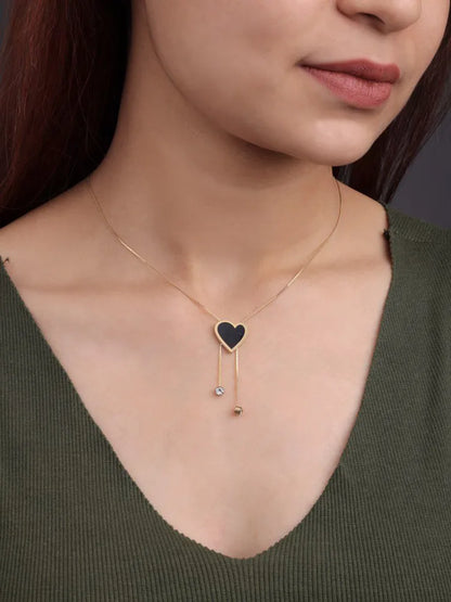 Black Onyx Heart Charms Pendant