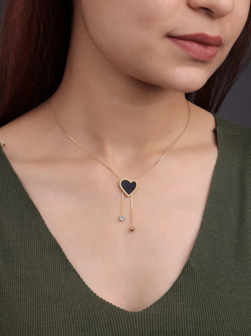 Black Onyx Heart Charms Pendant