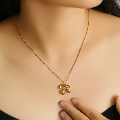 Gold Cherry Shape Pendant