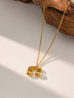 Gold Cherry Shape Pendant