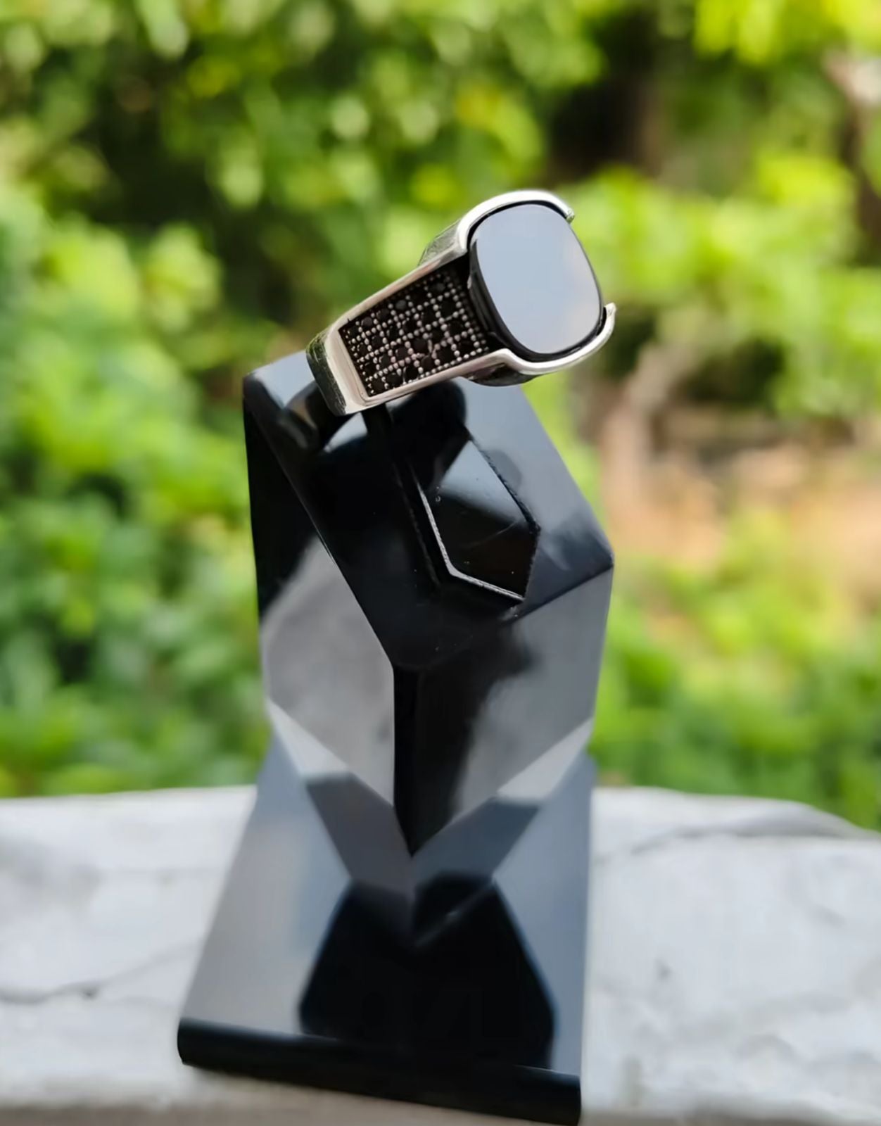 Men’s Square Black Onyx Signet Ring