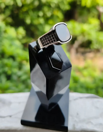 Men’s Square Black Onyx Signet Ring