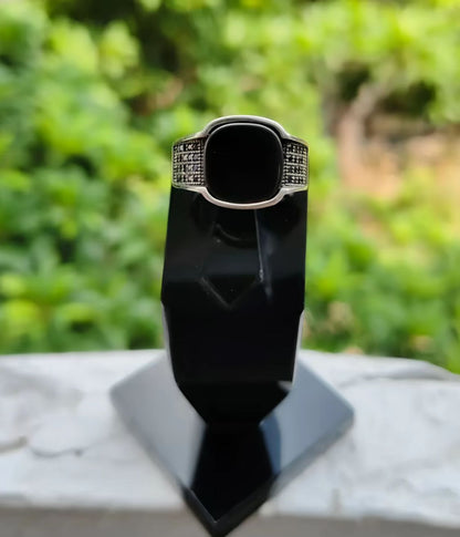 Men’s Square Black Onyx Signet Ring
