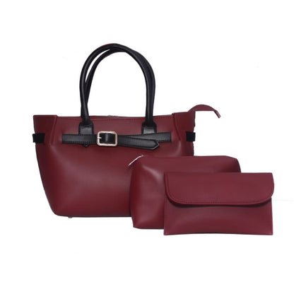 Buckled Belted Tote Bag Set