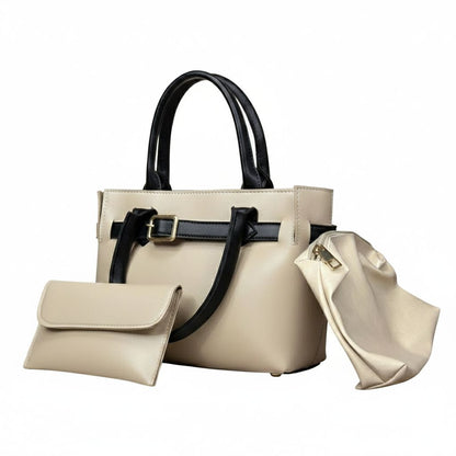 Buckled Belted Tote Bag Set