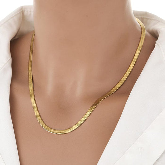 Snake Chain or Flat Liquid Gold Chain
