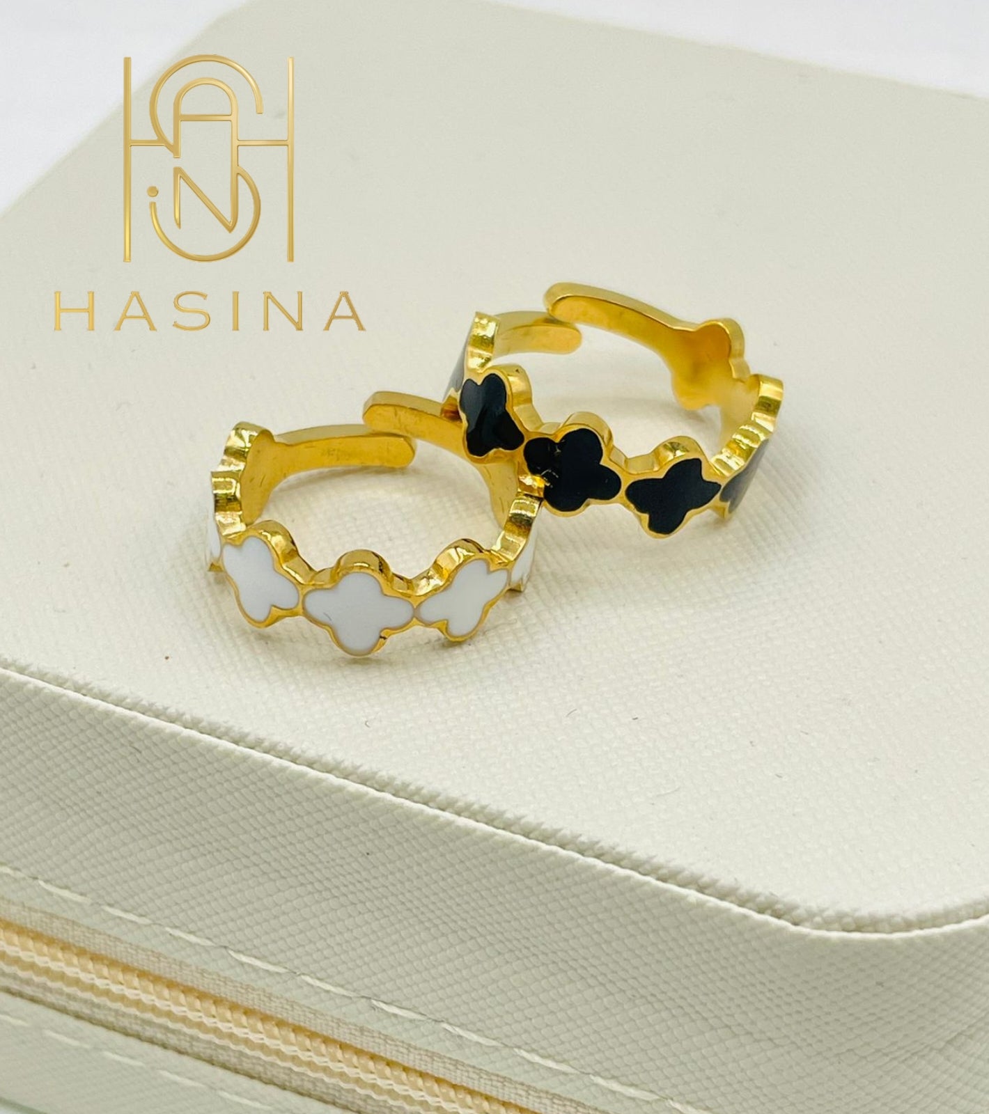 Luxury Dual-Tone Stainless Steel Designer Ring